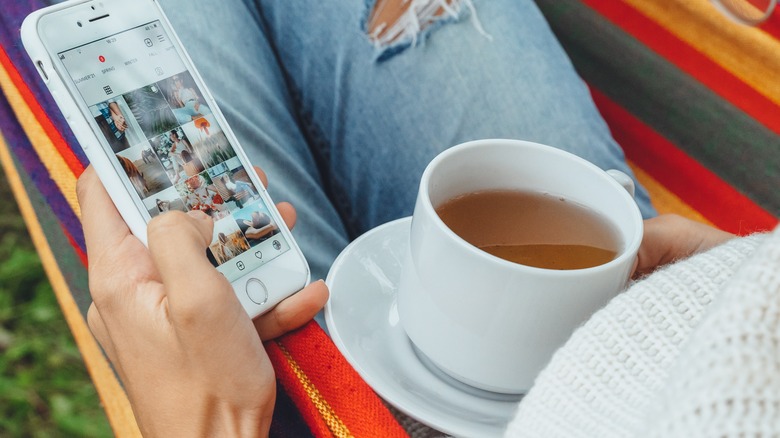 woman viewing instagram profile page