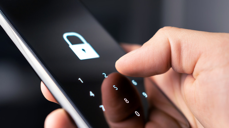 phone with a lock icon