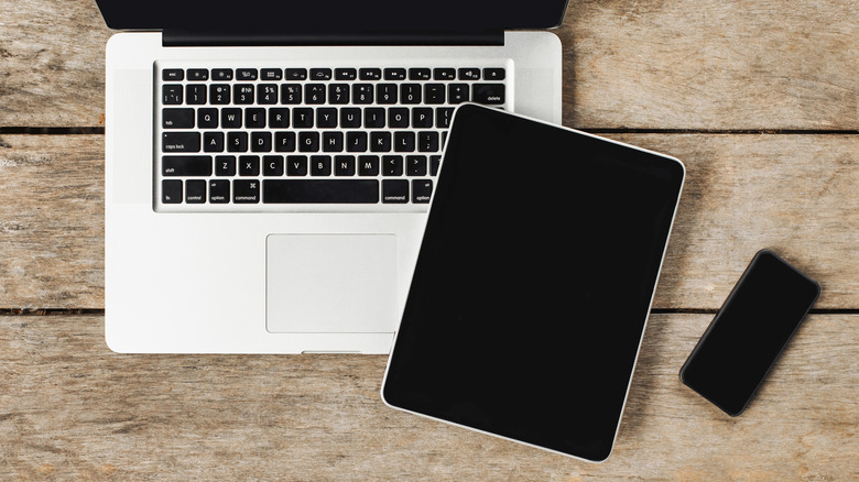 Laptop tablet and smartphone