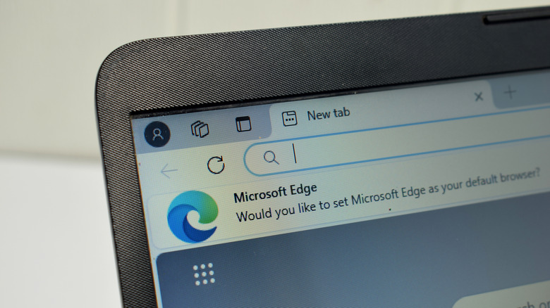 Microsoft Edge on laptop screen