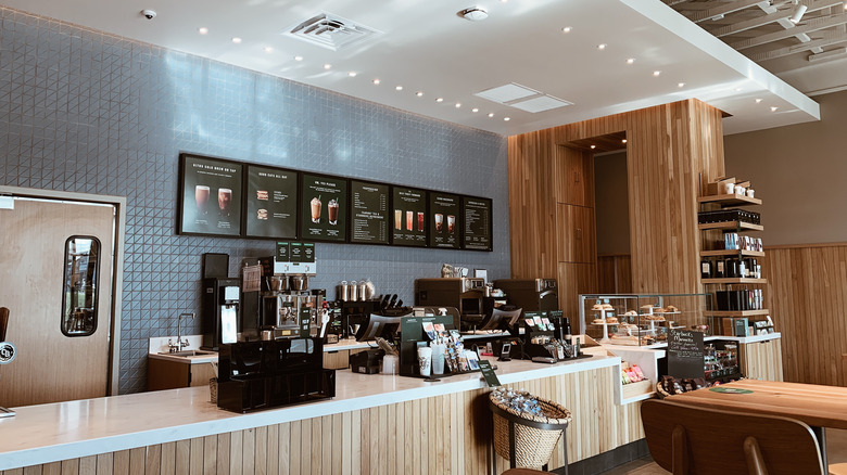 inside of a starbucks