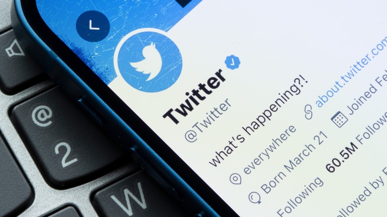 Twitter official account on smartphone
