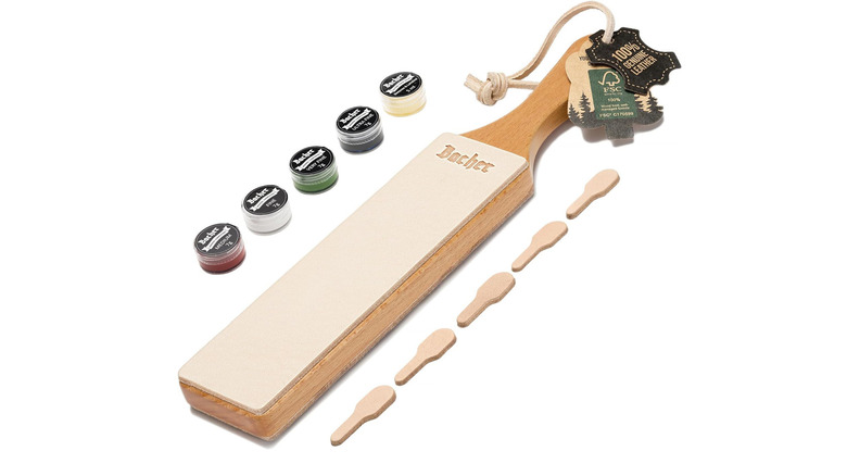 Bacher stropping kit on plain background