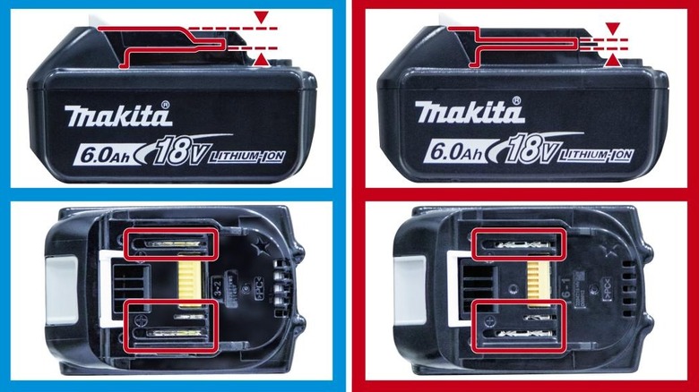 Makita battery vs fake battery connectors