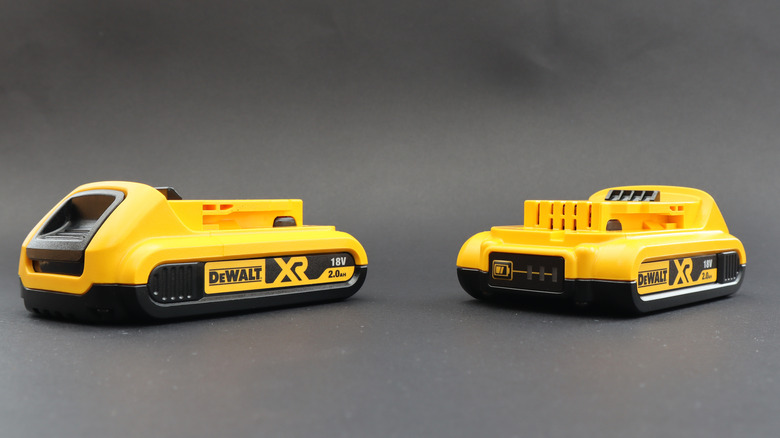 two DeWalt batteries