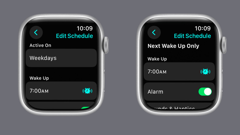 edit schedule on apple watch