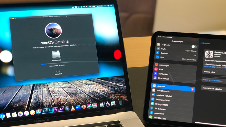 MacBook showing macOS Catalina on screen