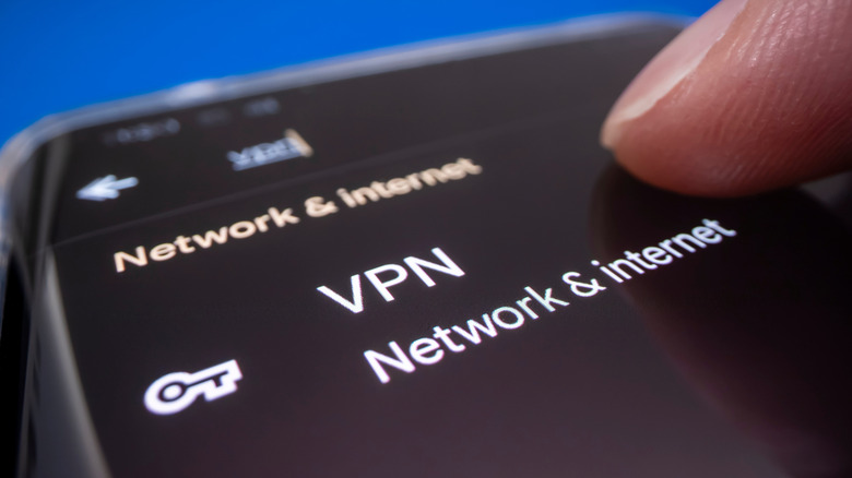 Tapping VPN setting on an Android device
