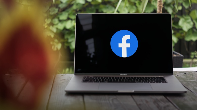 Facebook logo on macbook