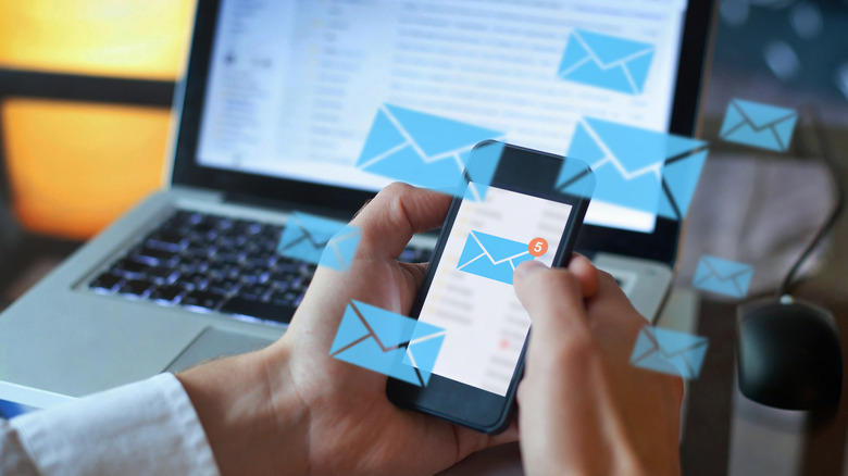 Smartphone and laptop email notifications
