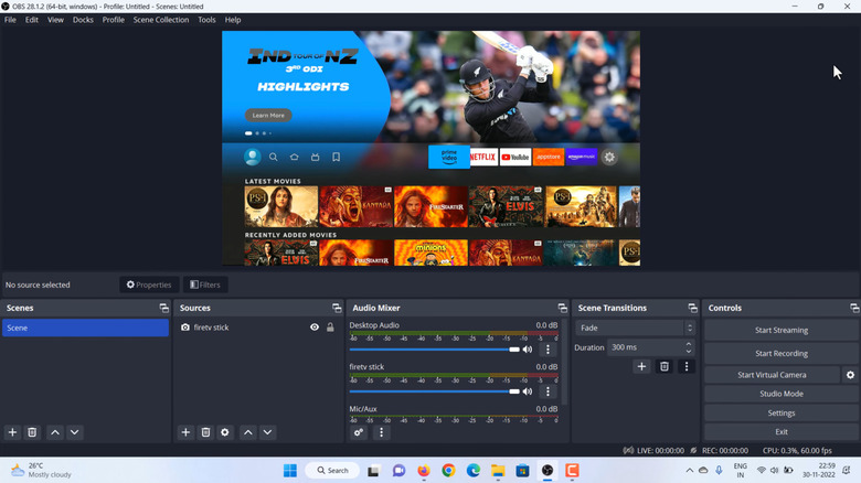 Fire TV Stick in OBS Studio on Windows 11 PC