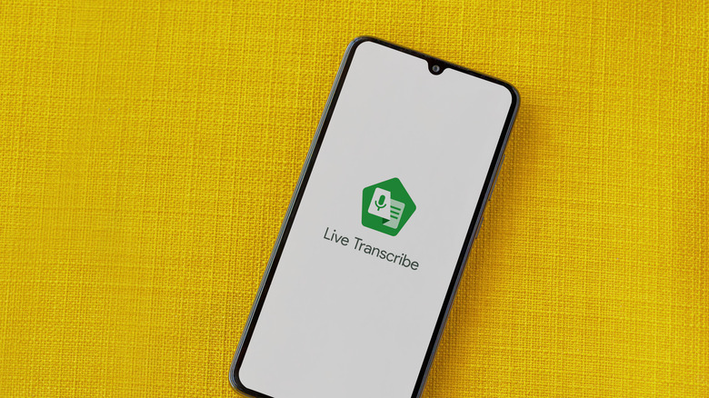 Live Transcribe app on a phone