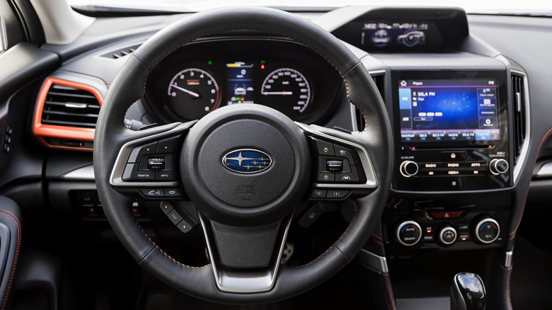 Interior of the Japanese Subaru Forester four-wheel drive crossover