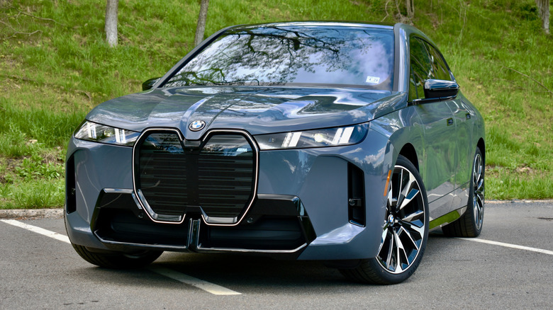 2026 BMW iX front three quarter view.