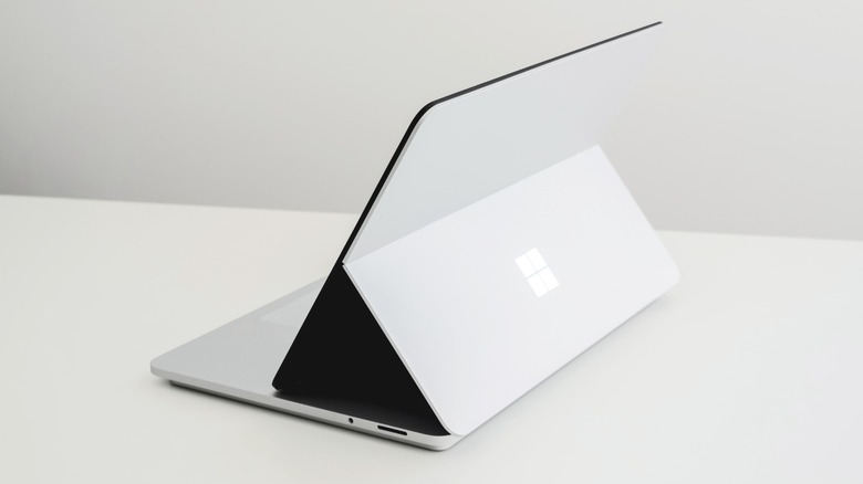 the Microsoft Surface Pro on a white desk