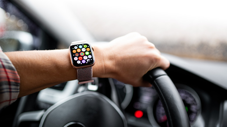 Apple Watch on driving hand