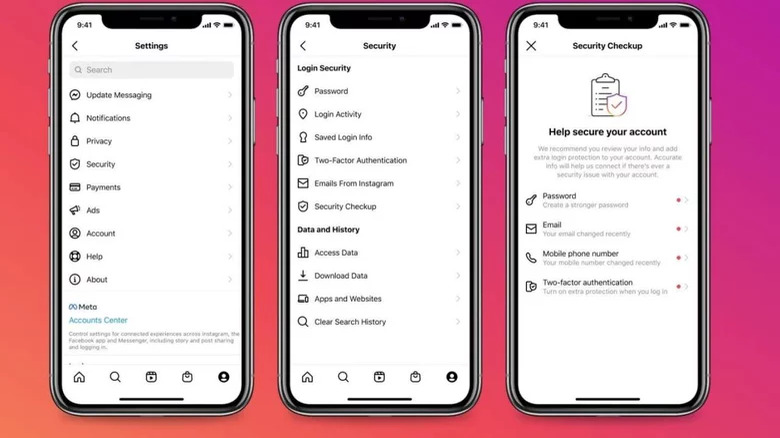 Screenshot showing's new security checkup feature 