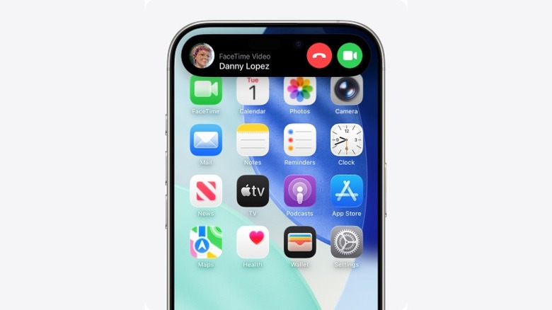 incoming Facetime call on an iPhone