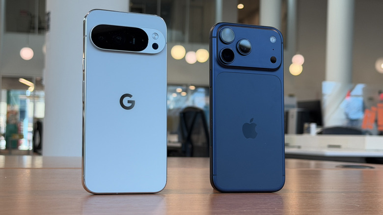 iPhone 17 Pro Max and Pixel 10 Pro XL on a table