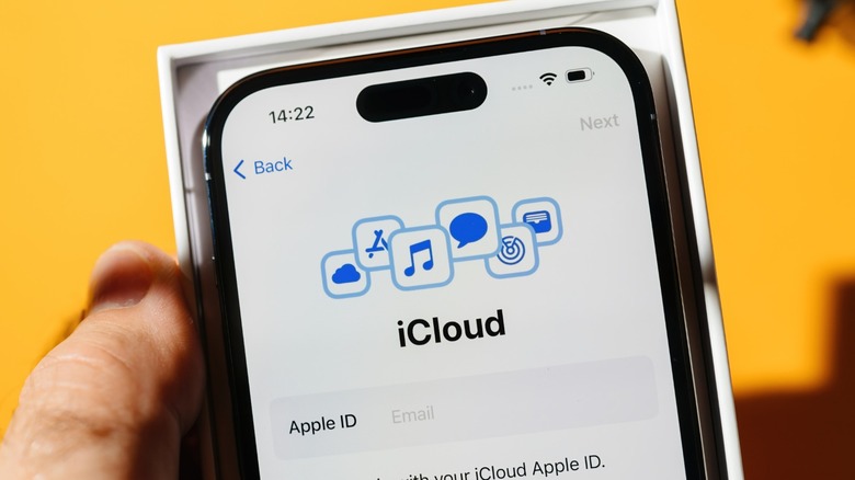 iCloud on an iPhone