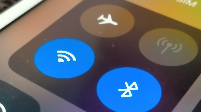 wifi and bluetooth sign icon in the  setting of a phone display