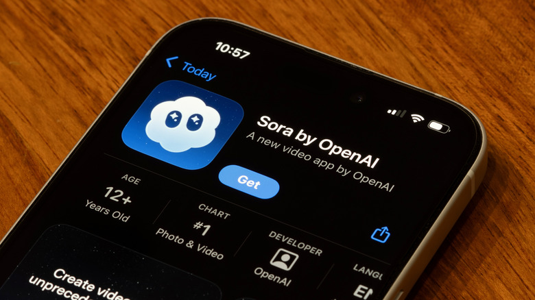 OpenAI's Sora app page on the iPhone App Store