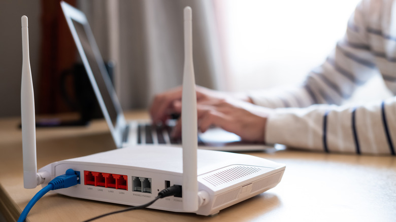 Router on table