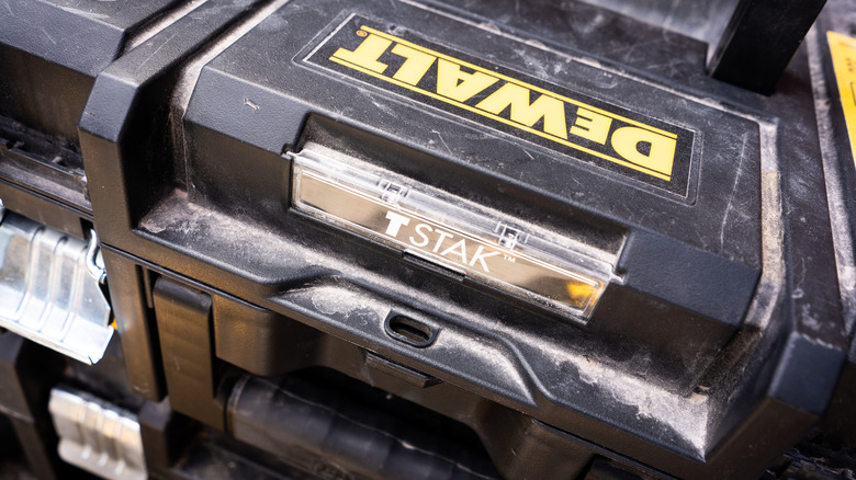Close-up of DeWalt TStak system