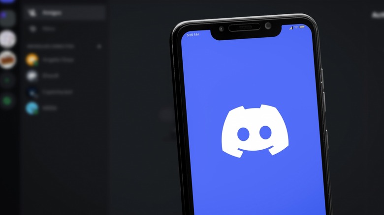 Discord logo on a phone