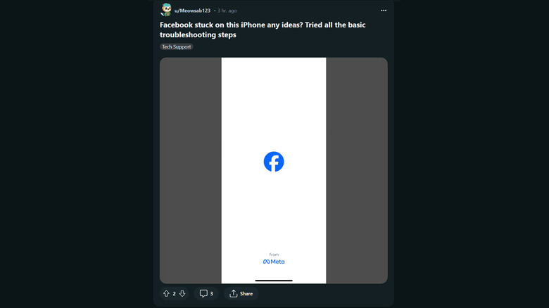 Facebook subreddit iphone error