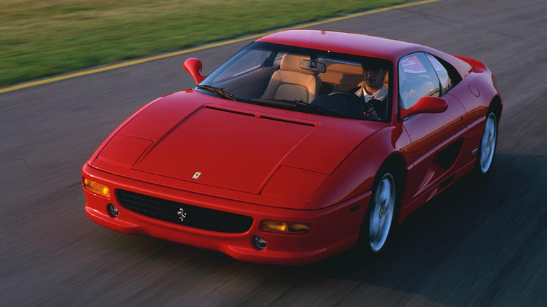 Ferrari 355 Berlinetta driven on track, front-left three-quarter view