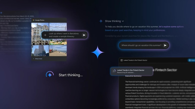 A graphic showing various uses for Google Gemini