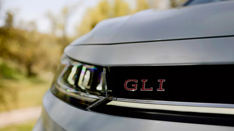 Close-up shot of Jetta GLI front badge