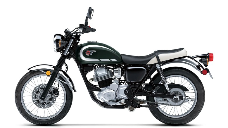 The 2026 Kawasaki W230 motorcycle shown against a white background.