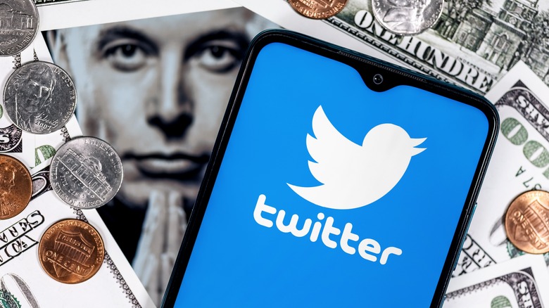 Twitter and musk in a money pile