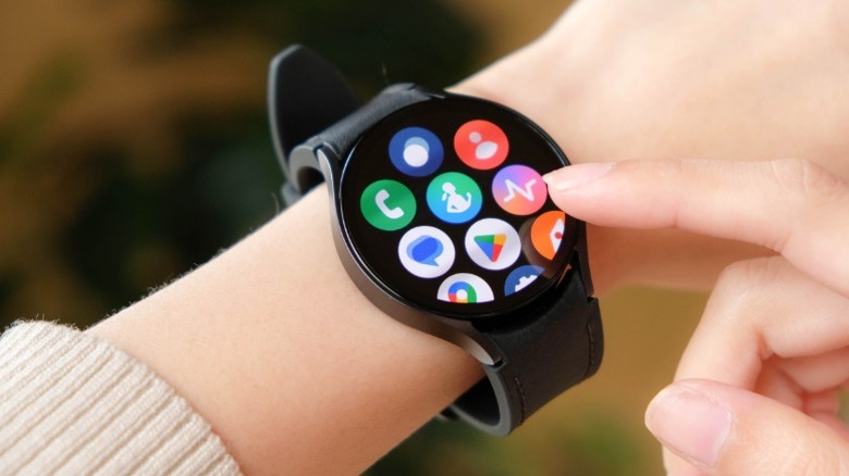 A smartwatch with several apps installed
