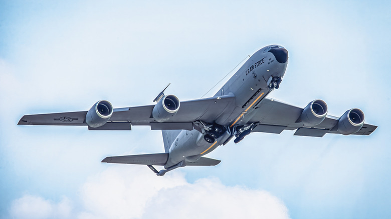 U.S. Air Force air-to-air refueling tanker in flight