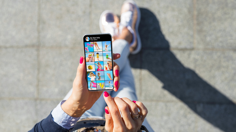 woman scrolling instagram