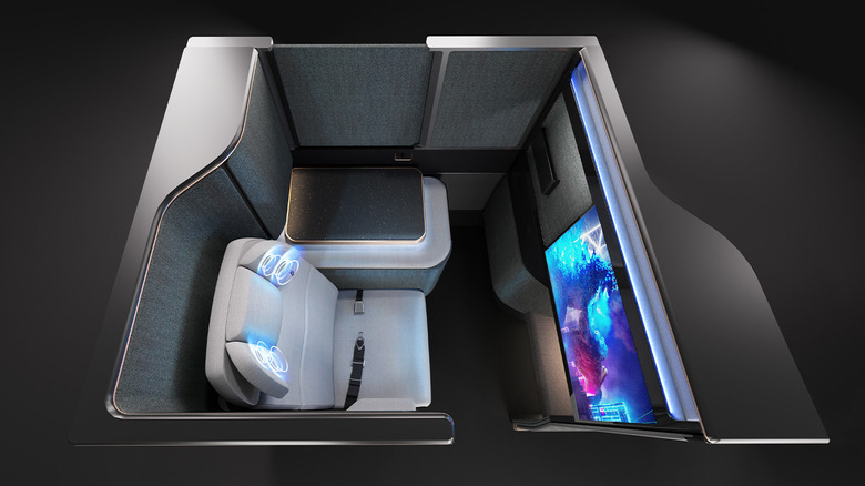 Top view of a Japan Airlines in-flight entertainment experience