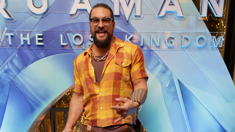 Jason Momoa in a loud shirt