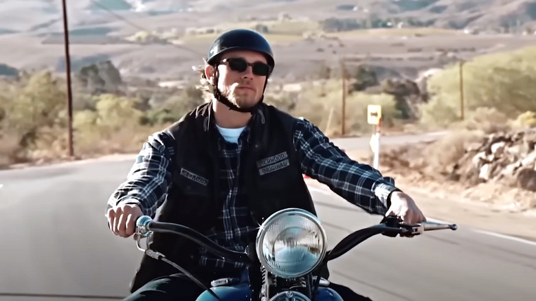 Jax Teller riding his motorcycle