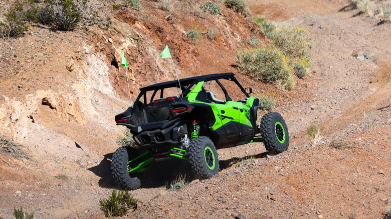 2026 Kawasaki Teryx 5 H2 climbing a desert hill