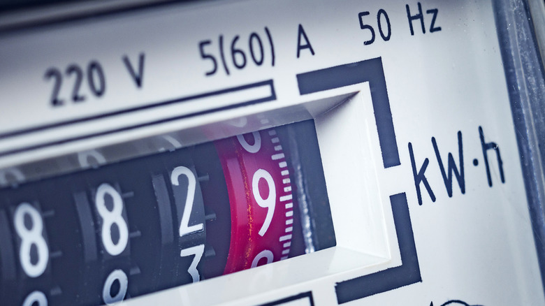 analog electric meter in kWh