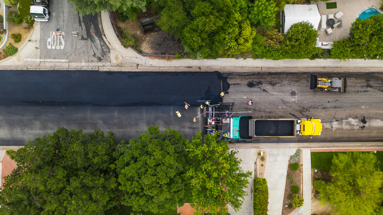 Road being repaved in Los Angeles County