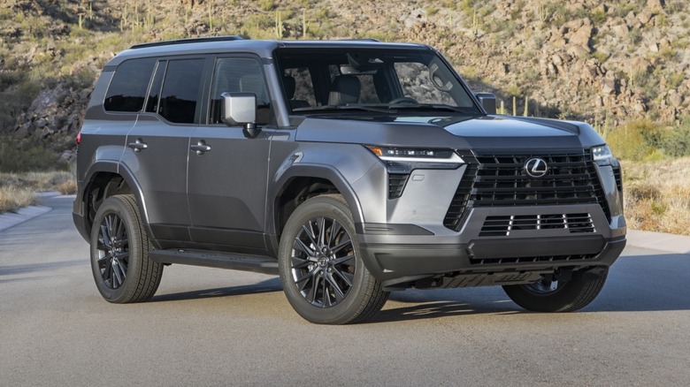 Nebula Gray Lexus GX 550 Premium trim parked in the middle of a road