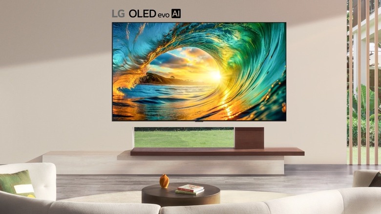 LG Wallpaper TV set up in a room