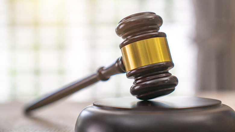 A closeup of a gavel used by judges