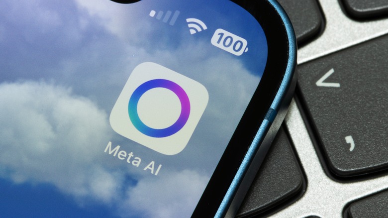 Meta AI app icon on a smartphone screen