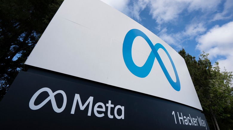 Meta business sign outside