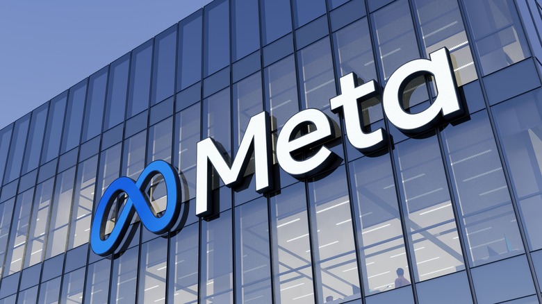 Meta sign on building